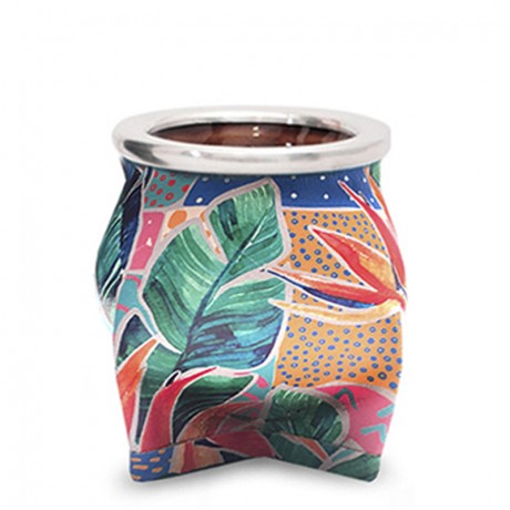 MATE DE CERÁMICA MEDIANO ALFA FLOR DE PAJARITO