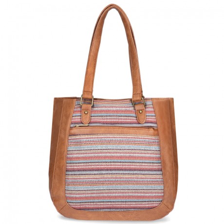 CARTERA BOHO FRANCESCA DISEÑO ESPIGA Y AVELLANA