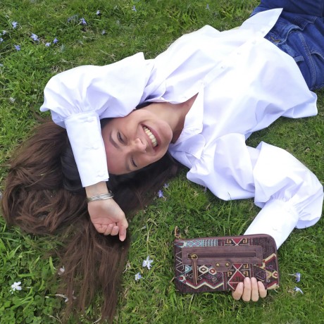 BILLETERA BOHO JULIA DISEÑO ÉTNICO CHOCOLATE