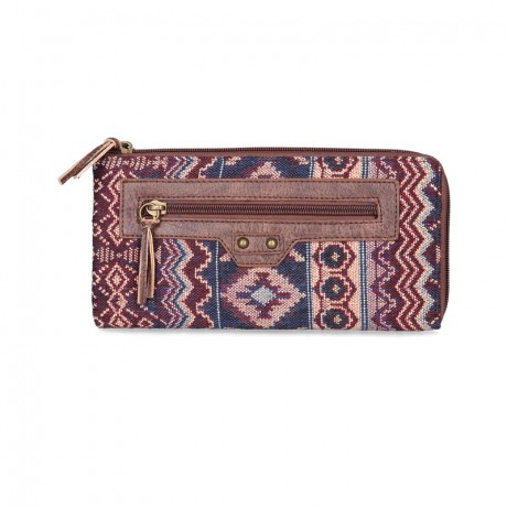 BILLETERA BOHO JULIA DISEÑO ÉTNICO Y TABACO